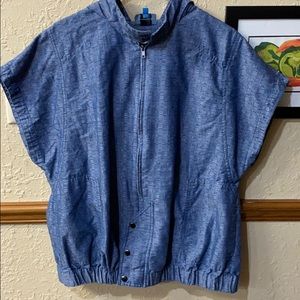 Derek Lam XL Organic Cotton top with hood blue